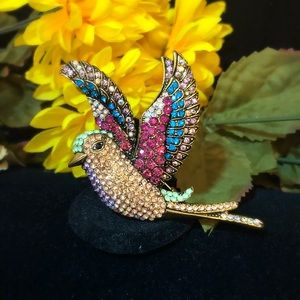 Austrian Crystal Bird Brooch
